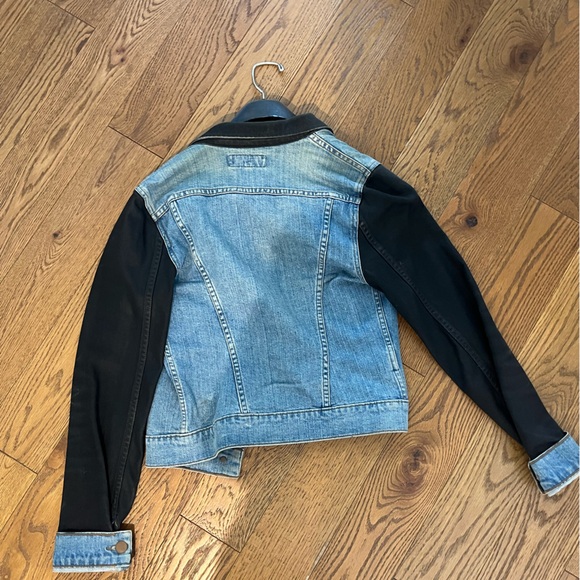 J Brand “Bowie” Jean Jacket with Black Coated Sleeves - Picture 2 of 6